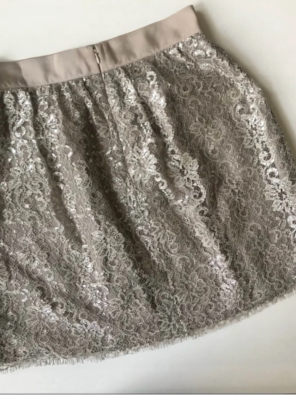 J.Crew “Sparkler” Metallic Lace Holida Mini Skirt